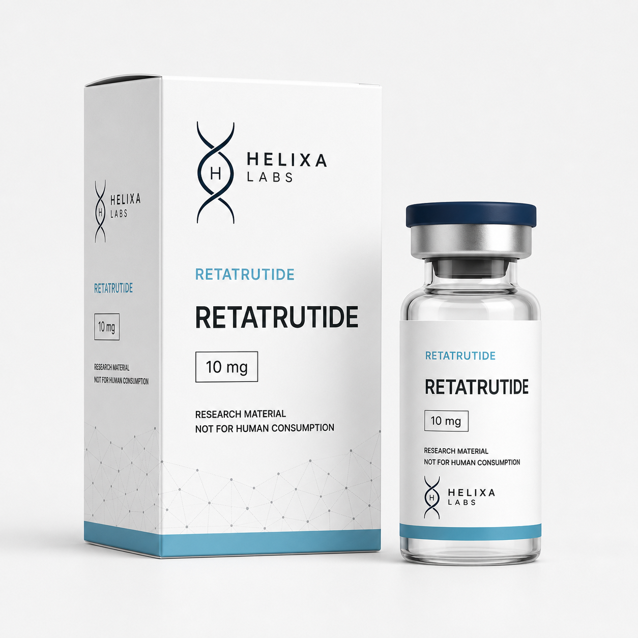 RETATRUTIDE Helixa Labs carton and vial